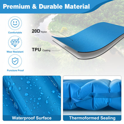 Professional title: "Durable 3-Inch Waterproof Inflatable Camping Sleeping Pad in Green"