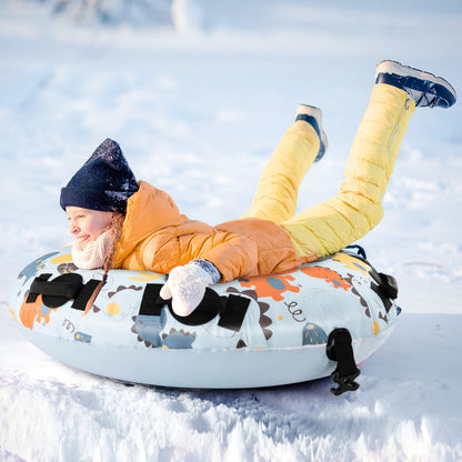 Professional title: "52-Inch Inflatable Snow Sled in Blue with Cold-Resistant and Heavy-Duty Material"