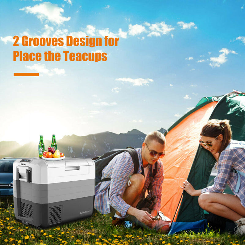 Professional title: "70 Quart Portable Electric Cooler for Car Camping"