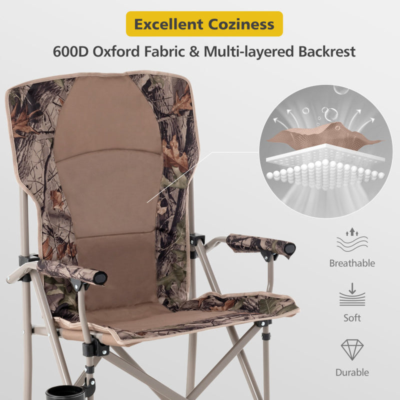 Professional title: "Durable Portable Camping Chair with 400 lb Metal Frame and Non-Slip Feet"