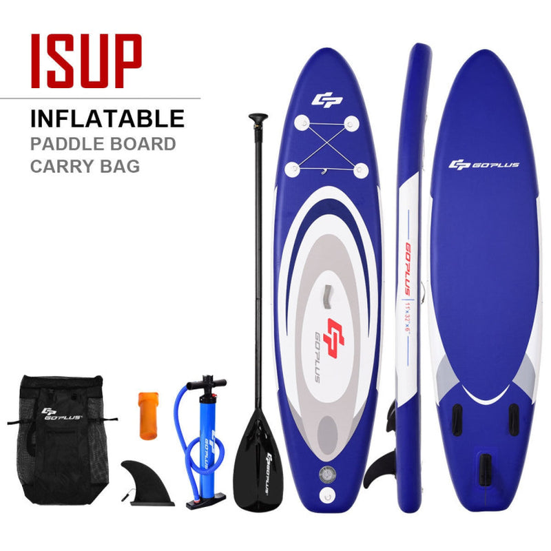 Professional title: "10-Foot Inflatable Stand-Up Paddle Surfboard Set with Carrying Bag"