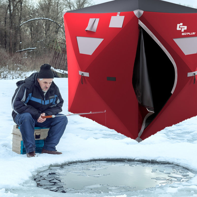 Professional title: "Portable Ice Fishing Shelter Tent for Two People with Storage Bag"