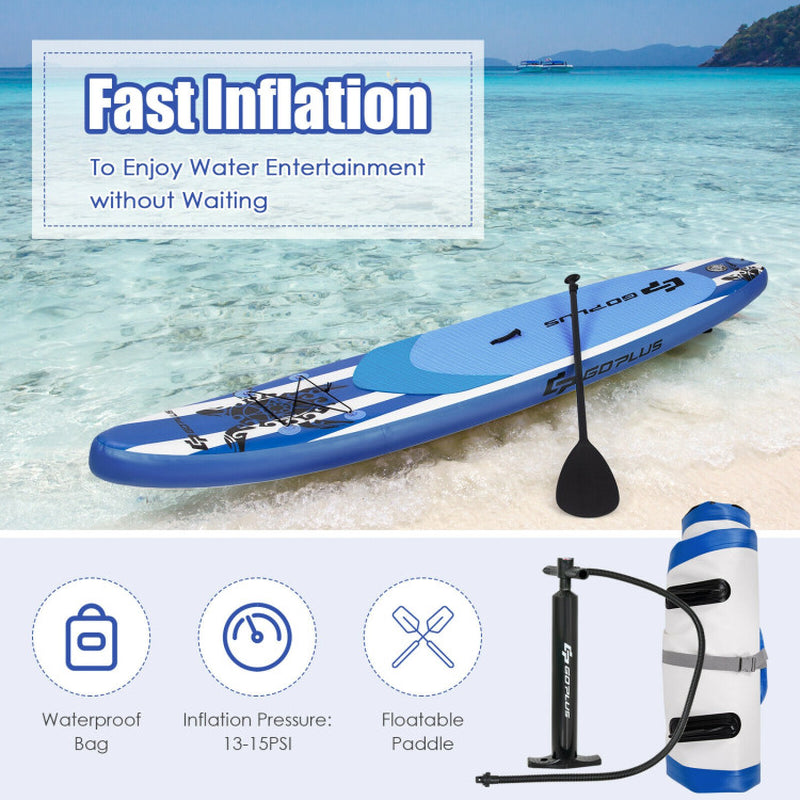 Professional title: "Inflatable Paddle Board with Adjustable Length - 10.6 Feet, Includes Carry Bag"