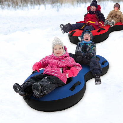 Professional title: "80-Inch Inflatable Snow Sled for Two Persons, Suitable for Kids and Adults - Red"