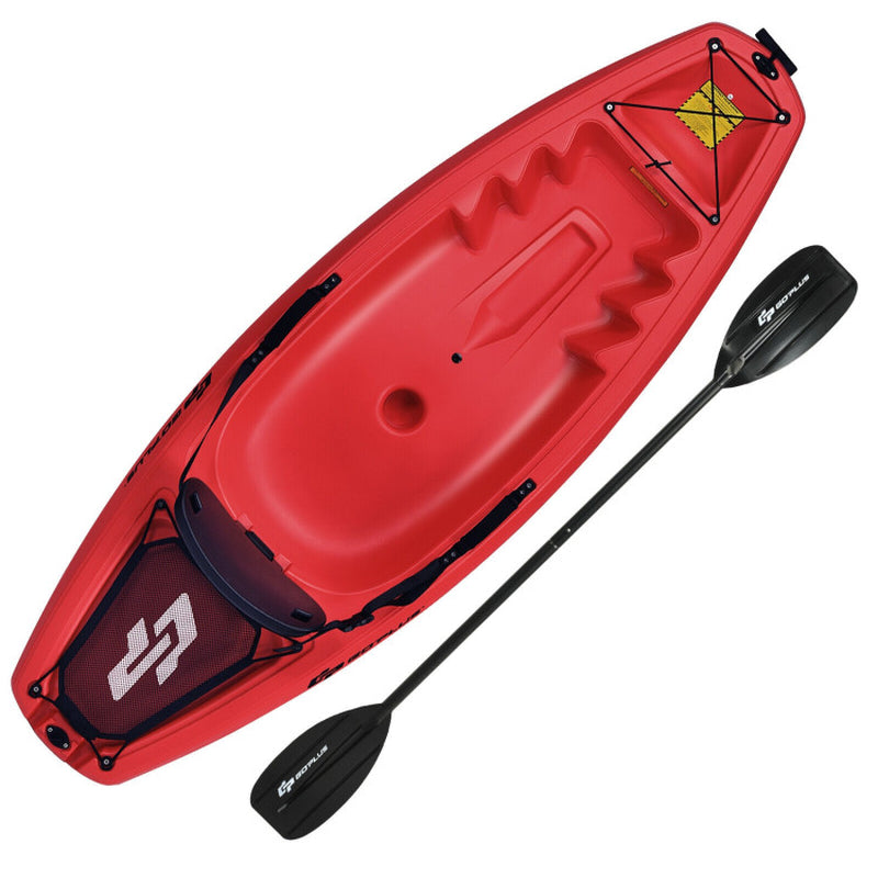 Professional title: "Youth Kids Kayak - 6 Feet with Folding Backrest, Bonus Paddle - Red"