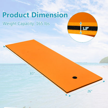 Professional title: "Orange 3-Layer Tear-Resistant Foam Floating Pad for Relaxation"