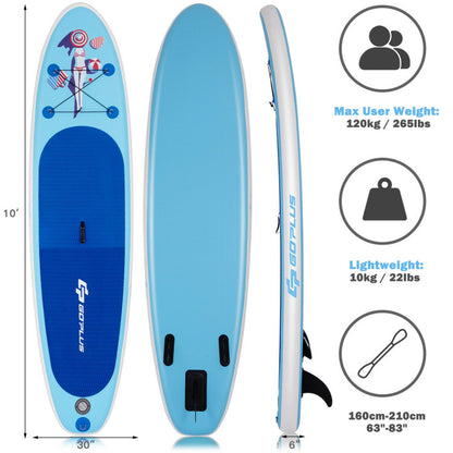 Professional title: ```10-Foot Inflatable Stand-Up Paddle Board Set with Adjustable Paddle and Pump```