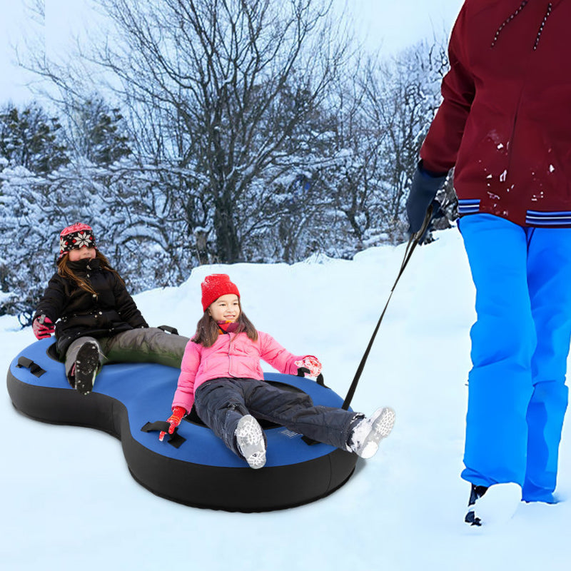 Professional title: "80-Inch Inflatable Snow Sled for Two Persons, Suitable for Kids and Adults - Red"