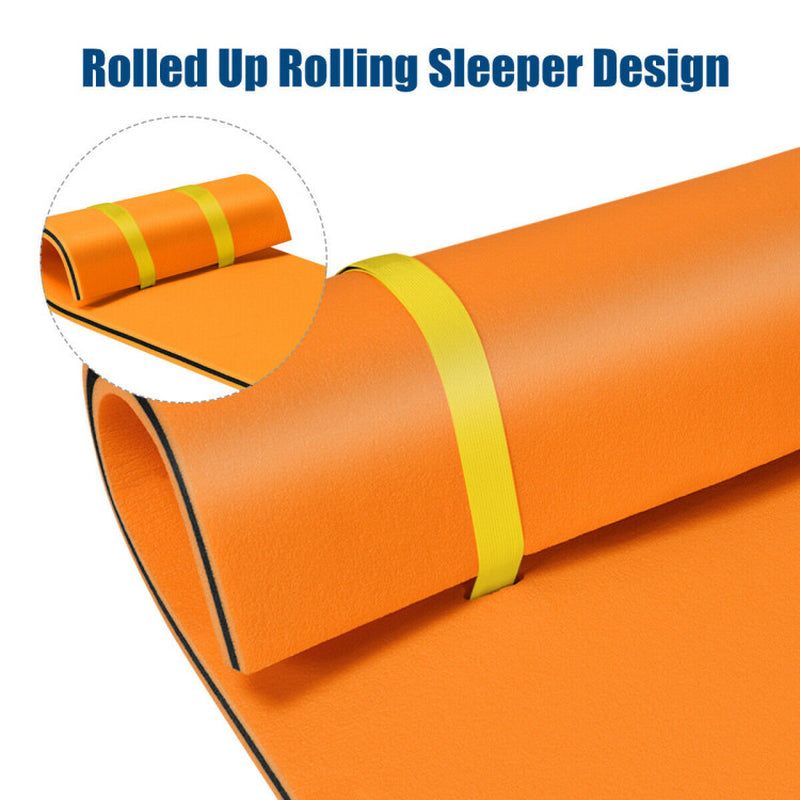 Professional title: "Orange 3-Layer Tear-Resistant Foam Floating Pad for Relaxation"