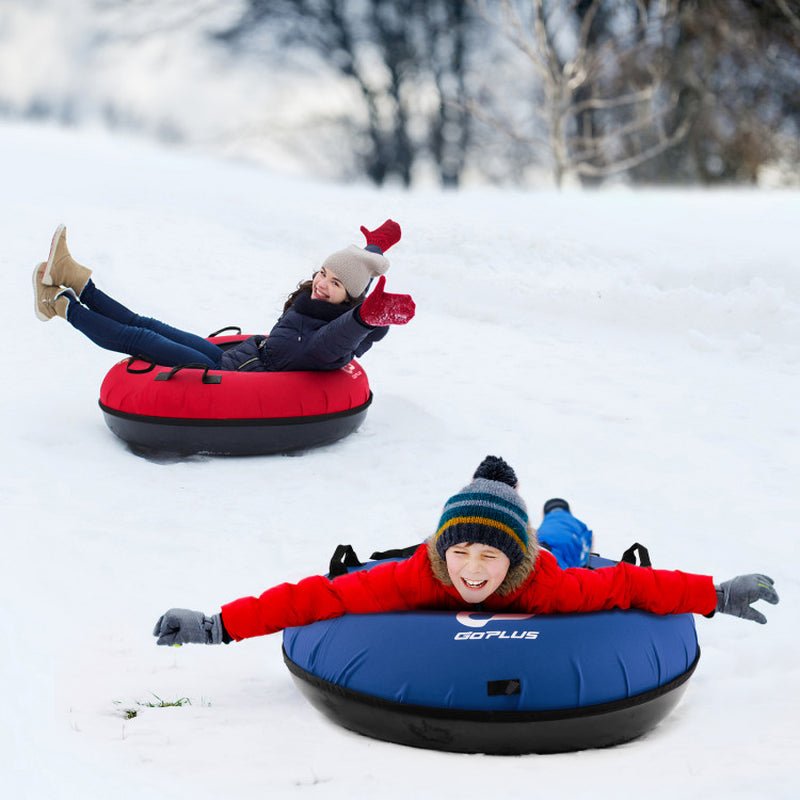 Professional title: "40-Inch Inflatable Snow Sled in Blue for Children and Adults"