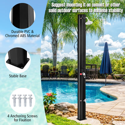 Professional title: "Adjustable Outdoor Solar Heating Shower Head with 7.2 Feet Height"