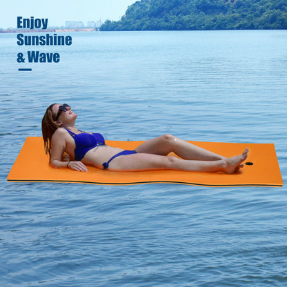 Professional title: "Orange 3-Layer Tear-Resistant Foam Floating Pad for Relaxation"