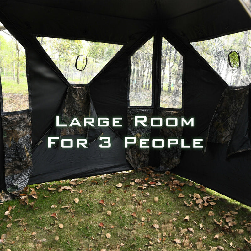 Professional title: "Portable Pop-Up Ground Tent for 3 People with Gun Ports and Carrying Bag"