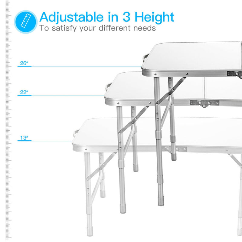 Professional title: "Portable Aluminum Folding Camping Table with Adjustable Height for Outdoor and Indoor Use"