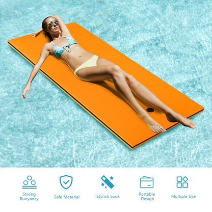 Professional title: "Orange 3-Layer Tear-Resistant Foam Floating Pad for Relaxation"