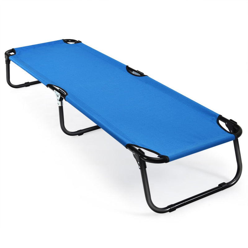 Professional title: ```Portable Folding Outdoor Camping Bed - Gray, Ideal for Sleeping, Hiking, and Travel```