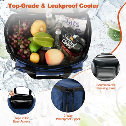 Professional title: "Large Leakproof Rolling Cooler with Detachable Bottom Plate - Gray, Holds up to 50 Cans"