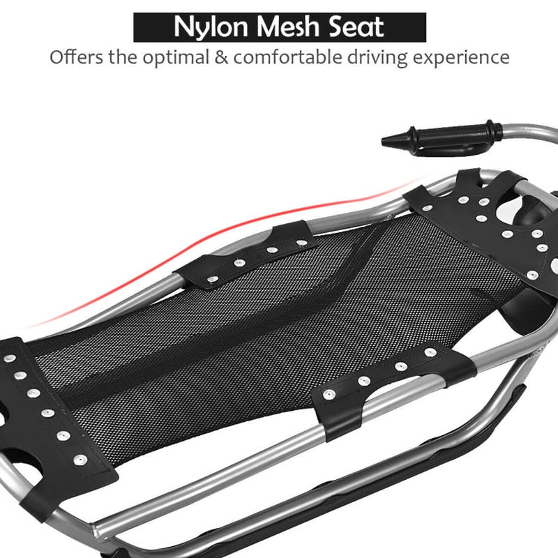 Professional title: "Snow Racer Sled with Enhanced Grip Handles and Comfortable Mesh Seat"