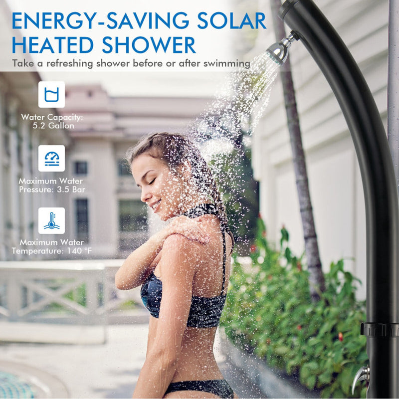 Professional title: ```7.2-Foot Solar-Powered Outdoor Shower with 360-Degree Rotating Shower Head```