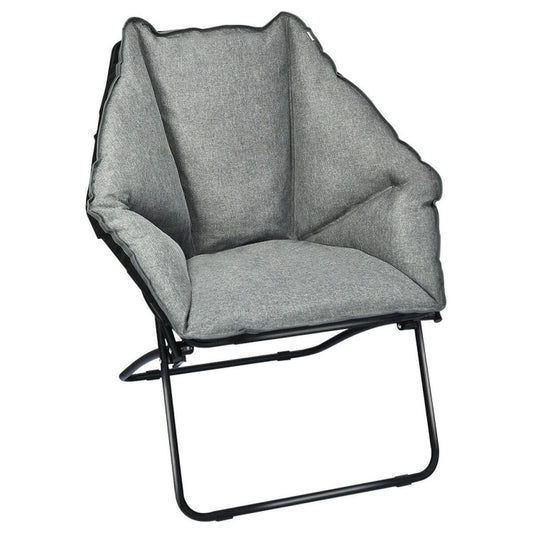 Professional title: ```Durable Oversized Folding Camping Chair with Robust Iron Frame```