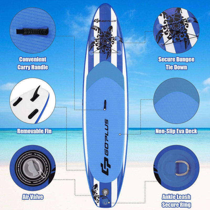 Professional title: "Inflatable Paddle Board with Adjustable Length - 10.6 Feet, Includes Carry Bag"