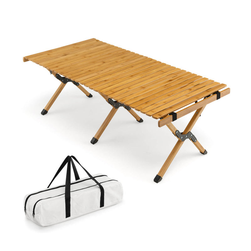 Professional title: "Foldable Picinic Table Set with Carry Bag - Ideal for Camping and BBQ in Brown"