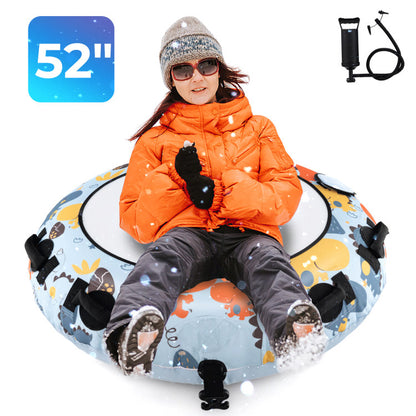 Professional title: "52-Inch Inflatable Snow Sled in Blue with Cold-Resistant and Heavy-Duty Material"