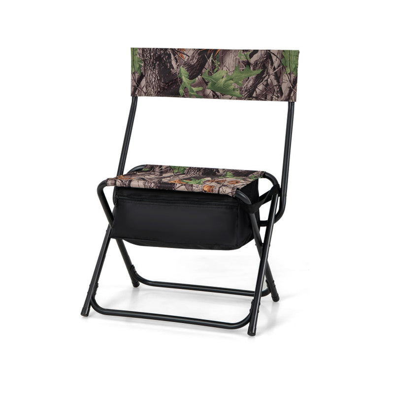 Professional title: ```Portable Patio Chair with Backrest and Storage Pocket for Outdoor Activities```