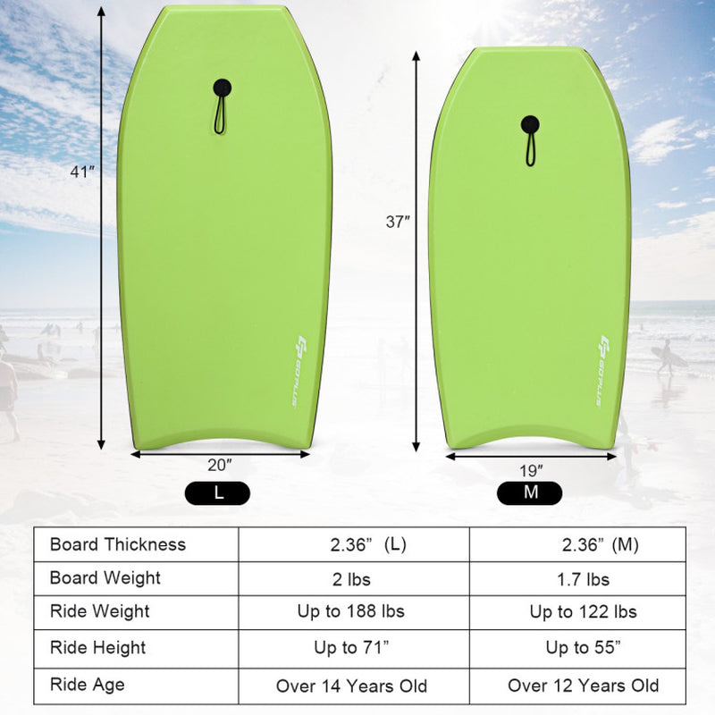 Professional title: "High-Performance Lightweight Bodyboard with Leash - Large"