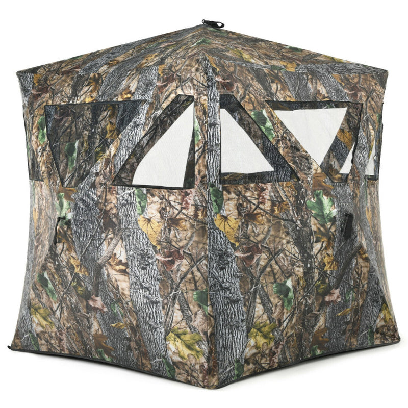 Professional title: "3-Person Portable Ground Hunting Blind with Secure Tie-Downs"