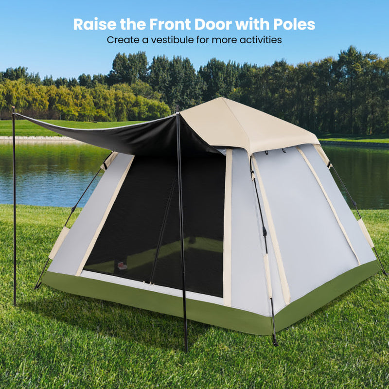 Professional title: "Spacious Instant Pop-Up Camping Tent for 2-4 People with Detachable Rainfly"