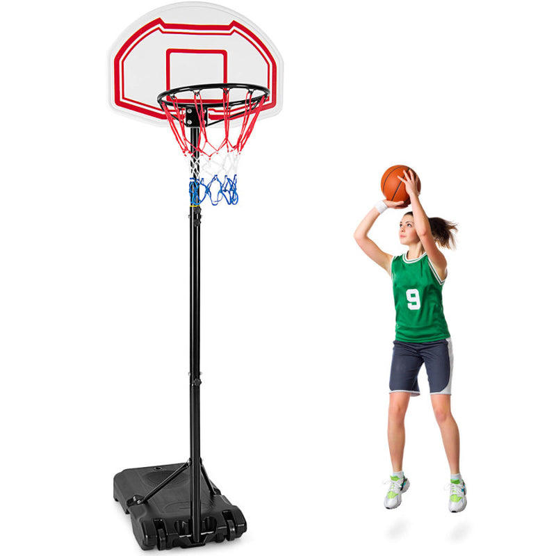 Height Adjustable Basketball Hoop with 2 Nets and Fillable Base