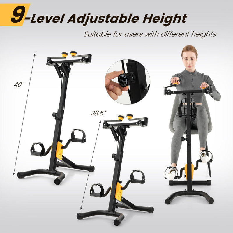 Folding Pedal Exercise Bike with Adjustable Resistance-Yellow