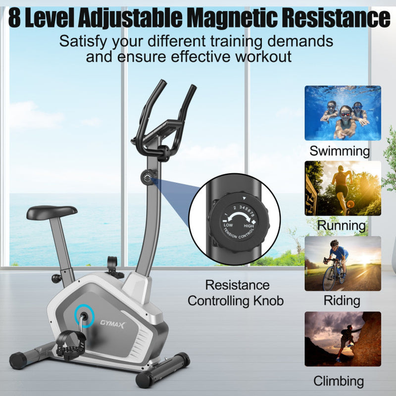 Magnetic Stationary Upright Cycling Bike with 8-Level Resistance