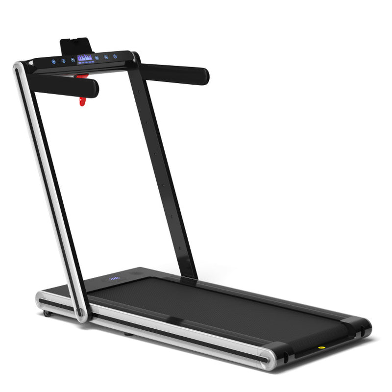 2-In-1 Folding Treadmill with Dual LED Display-Navy