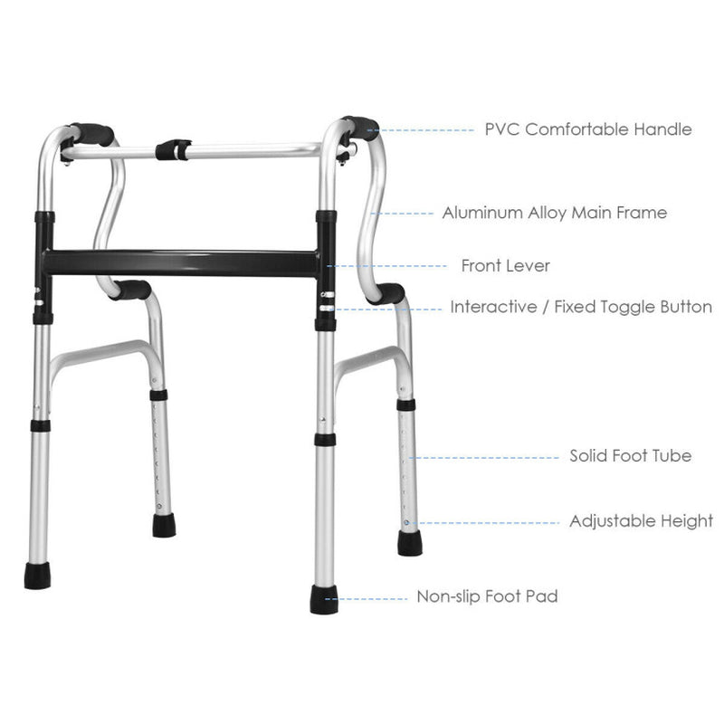 Aluminum Folding Walker with One-Button Operation