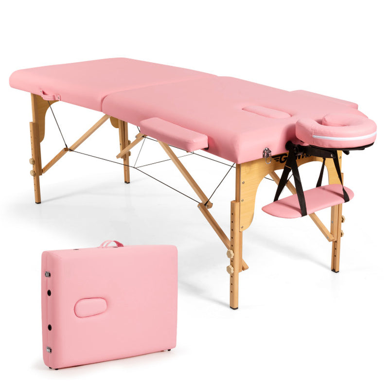 Portable White Facial Spa Bed with Adjustable Features and Carry Case