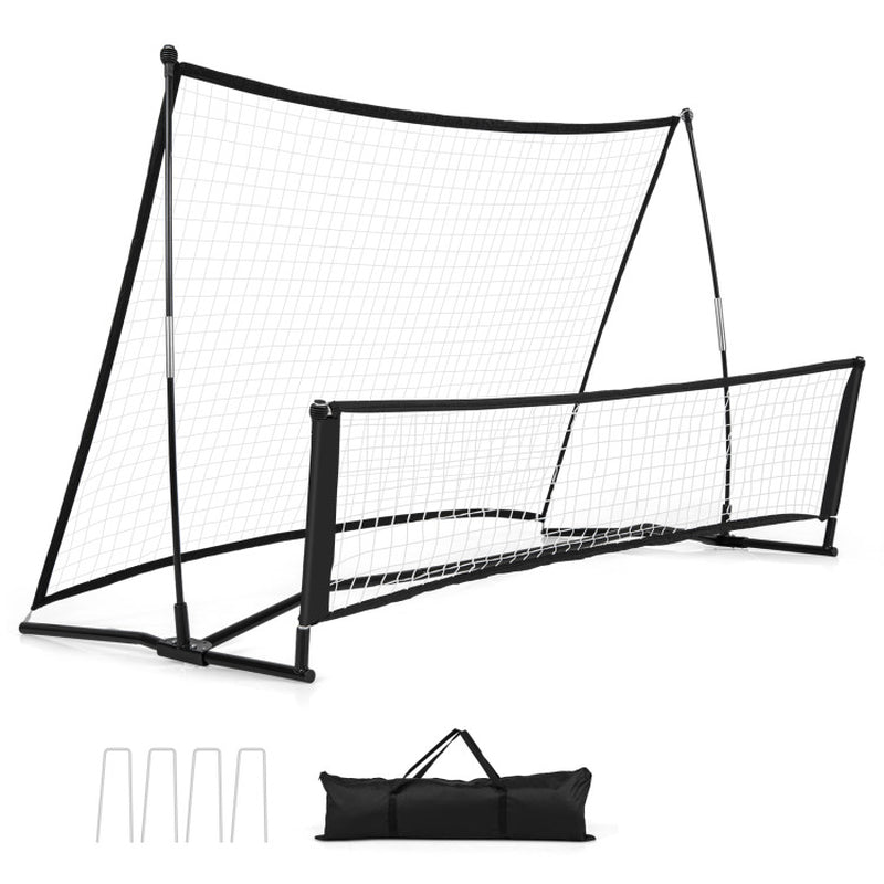 2-In-1 Portable Soccer Rebounder Net with Carrying Bag