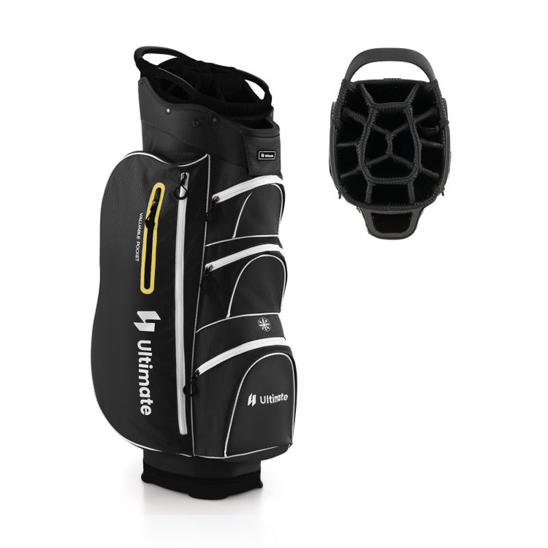 9.5 Inch Lightweight Golf Cart Bag with 15 Way Top Dividers-Black