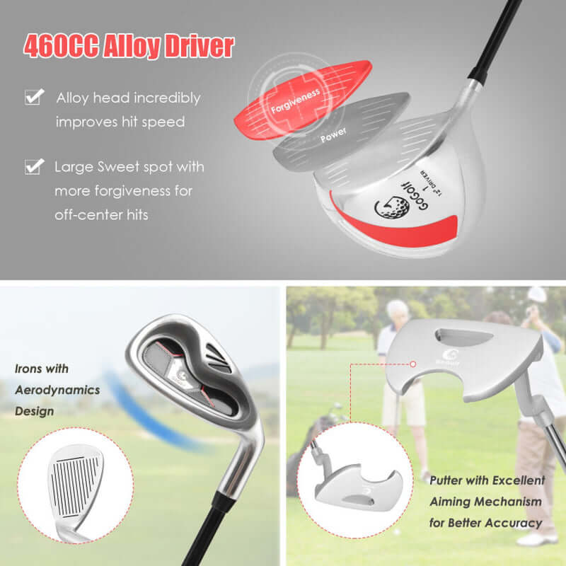 10 Pieces Womens Complete Golf Club Set with Alloy Driver