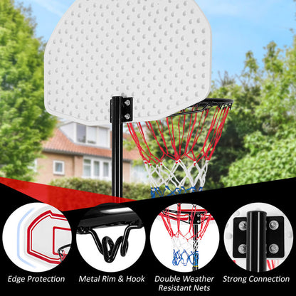 Height Adjustable Basketball Hoop with 2 Nets and Fillable Base