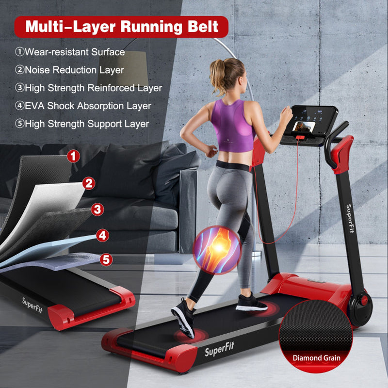 2.25 HP Electric Motorized Folding Running Treadmill Machine with LED Display-Navy