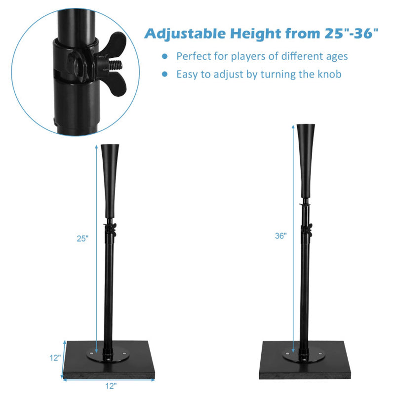 36 Inch Adjustable Heavy Duty Batting Tee for Baseball