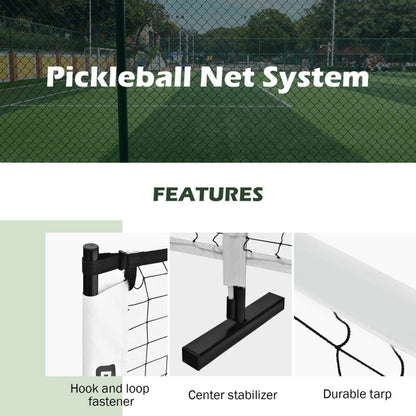 22 Feet Portable Pickleball Net Set System with Carry Bag for Indoor Outdoor Game