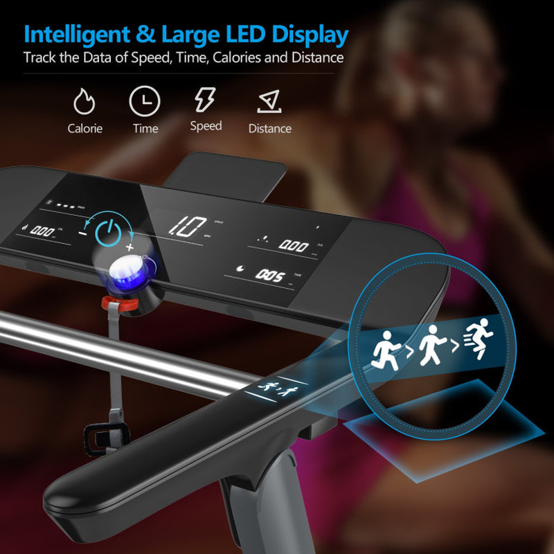 Italian Designed Folding Treadmill with Heart Rate Belt and Fatigue Button