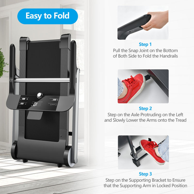 Italian Designed Folding Treadmill with Heart Rate Belt and Fatigue Button